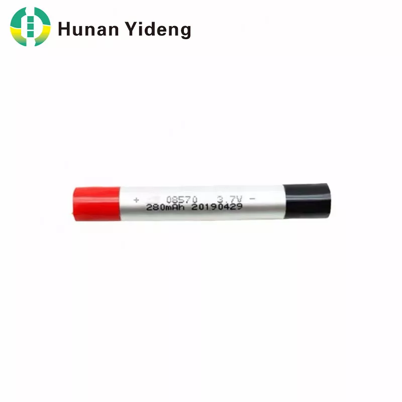 08570 3.7V 280mAh స్లిమ్ సిలిండ్రికల్ లి-పాలిమర్ బ్యాటరీ