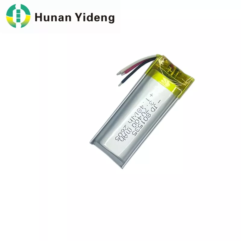 3.7V 600mAh 801535 ఫ్లాట్ లిథియం పాలిమర్ పునర్వినియోగపరచదగిన లిపో బ్యాటరీ