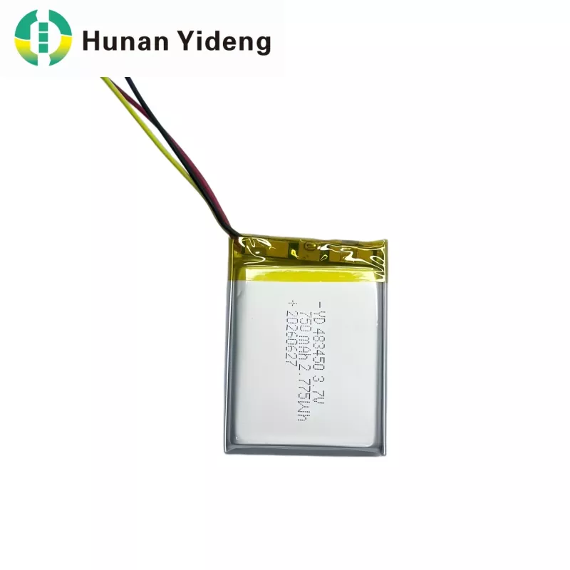 3.7V 750mAh 483447 అధిక కెపాసిటీ చిన్న లిథియం పాలిమర్ పునర్వినియోగపరచదగిన లిపో బ్యాటరీ
