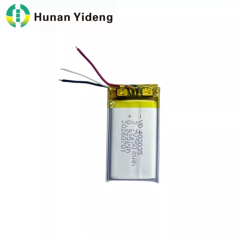 402035 3.7v 250mAh VR స్మార్ట్ కెమెరా లి పాలిమర్ బ్యాటరీ